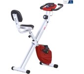 HOMCOM Bicicleta estática plegable - Colaboración Aosom.fr x FFHandball - 8 niveles de resistencia magnética con respaldo ajustable Pantalla LCD multifunción Sensor de frecuencia cardíaca