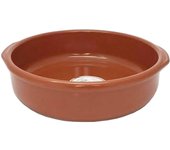 Tradineur - Cazuela redonda de barro - Apta para vitro y horno - Ideal para guisos y asados caseros  Ø 28 cm