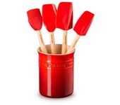 Conjunto de bote con 4 espátulas Le Creuset