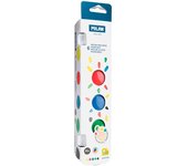 CAJA CON 6 TARROS DE PINTURA PARA DEDOS 25ml MILAN