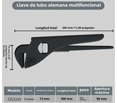 Versatile German Pipe Pliers Steel Multifunction Bathroom Sink Wrench Household Large Open End Spanner Bathroom Pipe Repair