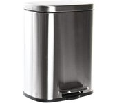 Dcasa Cubo de basura, Papelera de cocina mate plateada de acero inoxidable de 12 litros