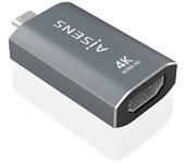 Aisens Conversor USB-C a HDMI 2.0 - Carcasa de Aluminio - Resolución 4K@60Hz - Profundidad de Color 48 Bit/px - Ancho de Banda 18Gbps - Soporta HDCP - Gris
