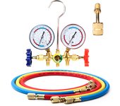 New Air Conditioning Pressure Gauge with Hose and Hook 3 Way AC Diagnostic Manifold Gauge Set for Freon For R12 R22 R404A R134a