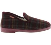 Wamba Confortable Zapatillas de casa a cuadros con interior de borreguito y suela al tono. Marca de Calzados Victoria 202001