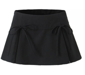 Preppy Style Mini Skirt with Bow Women Kawaii Low Waist Pleated Short Skirt Female Summer A Line Y2K 90s Cute Outfit Faldas New