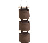 Bolsa de almacenamiento para colgar en la pared o en la puerta del hogar, organizador apilable, contenedor para artículos diversos, bolsillos para revistas, suministros para el dormitorio (color: marrón 3)