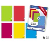 Golden pack de 5 cuaderno tapa normal plastificada 80 hojas - margen remarcado - cuadricula 4x4