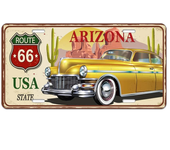 Vintage USA Route 66 Illinois Plate State Number Plate Brand Decorative Metal Sign Garage Club Man Cave Wall Industrial Decor