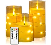 3pcs/set LED Flameless Candle Light Pink Blue Red Christmas Halloween Prayer Wedding Romantic Atmosphere String Light Candle