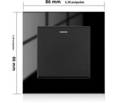 Eiomr EU Standard Usb Wall Socket, Black Tempered Crystal Glass Panel, 2.1A Type C Ports Wall Electrical Outlets, Light Switch