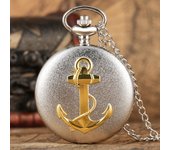 Antique  Anchor Hook Pattern Design Quartz Pocket Watch with Necklace Chain Pendant Exquisite Gift Clock for Men and Kids