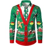 Camisa de Navidad con estampado de Alce de árbol Dorado brilliant