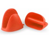 CHEFZOCO Manoplas Guantes Silicona para Horno, Guantes térmicos de Silicona, Mini Manoplas Horno, Manoplas para Airfryer, Manoplas para Barbacoa, Utensilios de Cocina, Silicona, 2 Unidades, Rojo