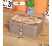 Iron Box with Lock and Key Desktop Storage Box Retro Tinplate Cosmetics ID Storage Household Jewelry Storage Empty Box