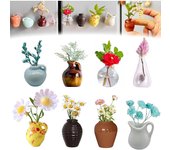 Mini jarrones magnéticos para nevera, 5/8 unidades, mini jarrones de cerámica para nevera, pequeños floreros de cerámica 3D, imanes para nevera, para cocina, armario