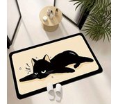 Black-cat Diatom Mud Bath Mat Non-slip Super Absorbent Bathroom Entrance Floor Carpet Laundry Room Kitchen Rug Home Decoration