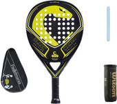 Pala de Pádel Vibor-a Black Mamba Classic + Funda Pádel Manía + Protector Transparente +  Bote de Pelotas Wilson Premier