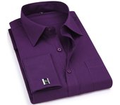 M~6XL Men's French Cuff Dress Shirt 2023 New White Long Sleeve Formal Business Buttons Male Shirts Regular Fit Cufflinks Shirt