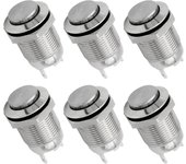 6pcs 12mm Momentary Push Button Switch Waterproof High Round Self reset Electrical Push button 2pin 1NO 3A/250V without Fixation
