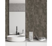 Muestra DIN A4 de Papel pintado vinílico efecto hormigón gris oscuro cemento con textura en relieve - Myrtos Stone 676337 de GAULAN