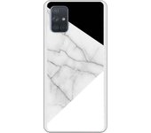 Funda compatible con Samsung Galaxy A71 - Be Unique Funda Gel mármol con blanco y negro