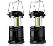 Luces de camping, 2 x linternas de camping, lámpara LED portátia a watería para camping with Gancho plegable, Luces de Tienda de campaña, lámpara Colgante impermeable para Exterior para E