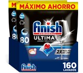Finish Powerball ULTIMATE 160 | 240 Pastillas para Lavavajillas, Aroma Regular, Eficaz Manchas Resecas, Brillo Diamante, Menos Químicos, Profesional Formato 2x80 | 3x80