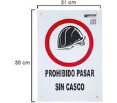 SANCO STORE - WOLFPACK LINEA PROFESIONAL Cartel Prohibido Pasar Sin Casco 30x21 cm.