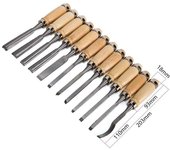 Mov-Professional Wood Chisel Set – 12 Sharp Woodworking Tools with Carrying Case – Perfect Wood Carving Kit for Wood Carving Beginners