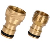 Adaptador de Manguera de Jardín (paquete de 2), connectores de latón, juego de connectores Rápidos de 1/2 ", herrajes de Riego para Jardín, Cocina