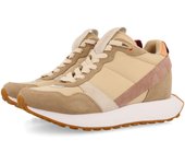 Zapatilla Gioseppo Beige con Cuña Interna y Diseño Retro para Mujer