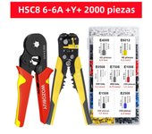WOZOBUY Wire Terminals Ratcheting Ferrule Crimper Tool HSC8 6-6A/6-4A - 24-10AWG Wire Stripper,Wire Terminals Crimper Kit