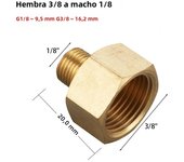 1/8 1/4 3/8 1/2 3/4 Female to Male Threaded Hex Bushing Reducer Connectors Copper Pipe Fitting Water Gas Adapter Connector
