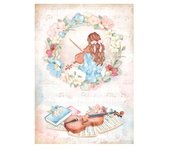 Papel de Arroz Stamperia Chica Violín A4