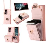 Luxury Case Multi Card Slot Leather Texture Back for Samsung Galaxy S24 23 22 21 20 FE Ultra Plus A12 13 14 34 52 53 54