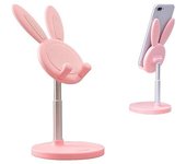 Verde Soporte de Teléfono Celular Portátil Cute Bunny - Altura y ángulo Ajustable - Compatible con Iphone, Ipad, Tablets, Kindle, Switch, Smartphones - Rosa