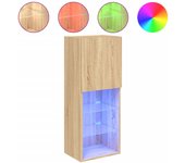 vidaXL Mueble para TV con luces LED 40,5x30x102 cm, Mueble de Salon, Mueble TV, Mueble TV salon, Mesa de TV, Mueble tele
