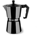 Muvip MV0603 Cafetera de Aluminio - Capacidad 1 Taza - Mango Ergonomico - Antiadherente - Apta para Placas Electricas, Vitroceramicas y Gas - Color Negro Mate
