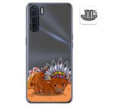 Tumundosmartphone Funda Gel Transparente para Oppo A91 diseño Bufalo Dibujos