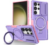 Heavy-duty Armored 2-in-1 Fall-proof Case for Samsung S24 S23 S22 S21 Plus Ultra S20FE Note20 Magnetic Stand Phone Case