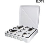 Cocina de gas esmaltada 4 fuegos 50x50x12cm edm