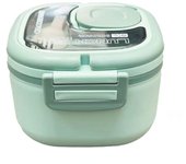 Plastic Student Lunch Box Large Capacity with Cutlery Sauce Box Microwavable Insulated Lunch Box
