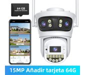 15MP 8K Three Lens Wifi Camera Outdoor Three Screens Video Surveillance Camera 2.4G/5G Night Vision Human Detection Security CAM
