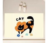 Cute Black Cat Bath Mat Diatom Mud Non Slip Cartoon Doormat Super Absorbent Kitchen Rug Toilet Floor Carpet Home Room Decoration