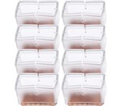Mov-Tapas para patas de sillas, almohadillas rectangulares de silicona para pies, cubiertas para mesas y muebles, protectores de patas para patas de sillas, patas de mesa, patas de sofá (transparente) 8 piezas