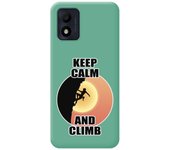 Funda Silicona Líquida Verde para Alcatel 1B 2022 diseño Mujer Escalada Dibujos