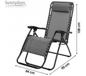 Silla Tumbona Relax Playa Gris Oscuro Transpirable Resistente - Ideal para Piscina