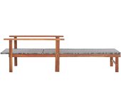 vidaXL Tumbona madera maciza de acacia y ratán sintético Ratán gris sin cojín, Ratán gris con cojín gris, Ratán negro sin cojín Sillas de Exterior Ideal para jardín, playa, piscina, terraza Tumbona Piscina Tumbonas Playa Tumbonas Jardín Exterior