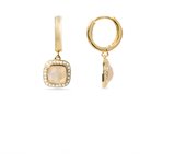 Pendientes Luxenter  con Madreperla Blanca acabados en oro amarillo de 18K - Liw